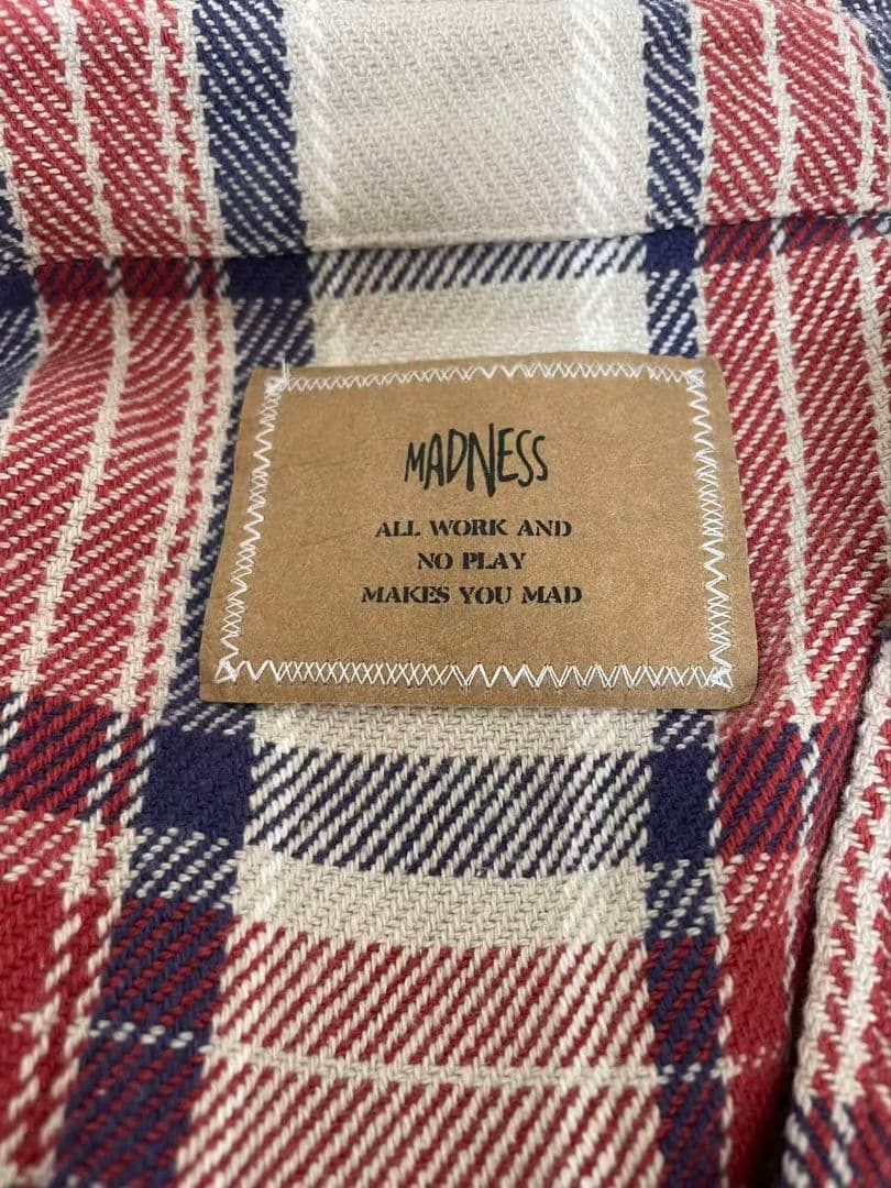 MADNESS ヘビーウォッシュ ダメージ加工 フランネルシャツ