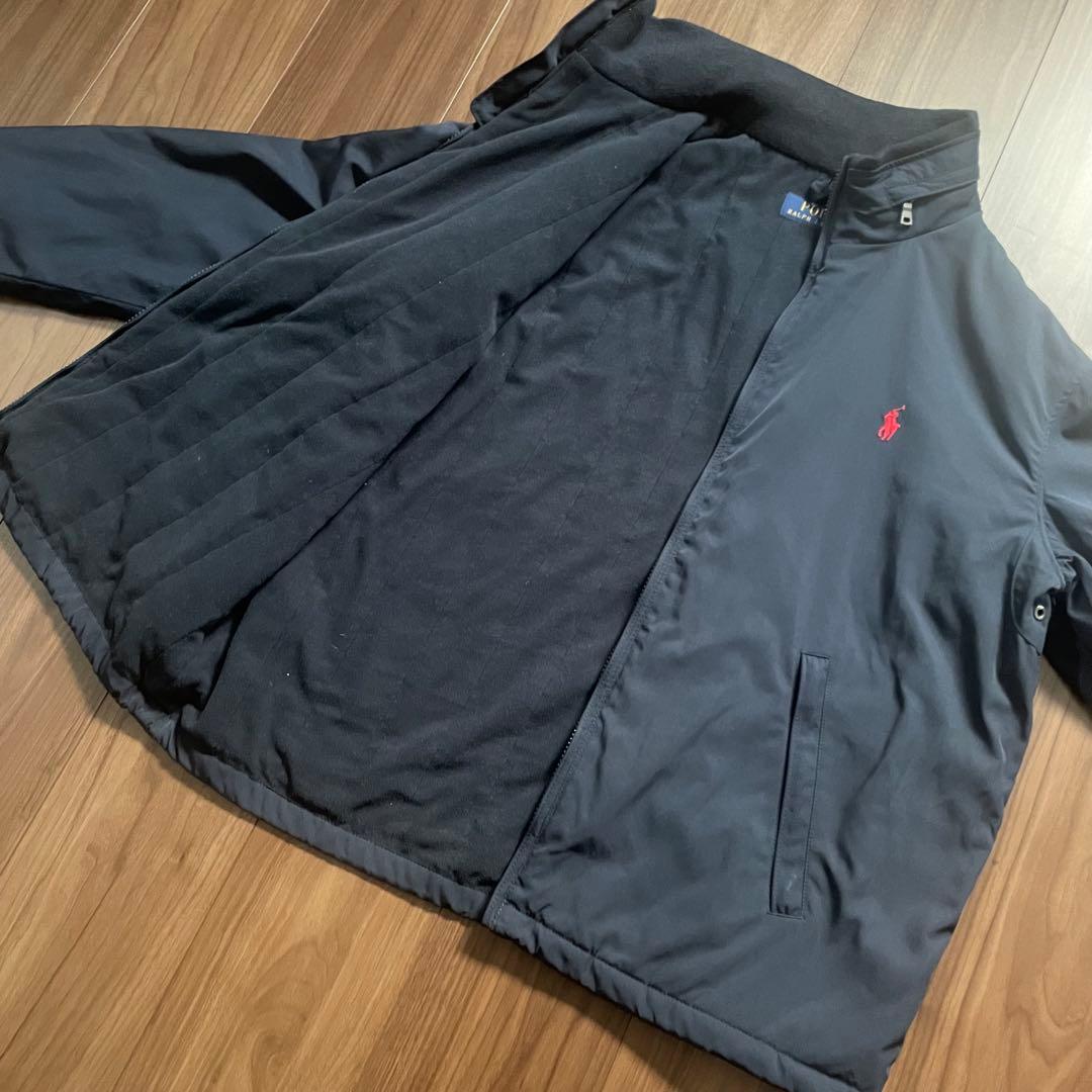 美品★ポロラルフローレン★中綿ブルゾン★赤ポニー★フード収納★L
