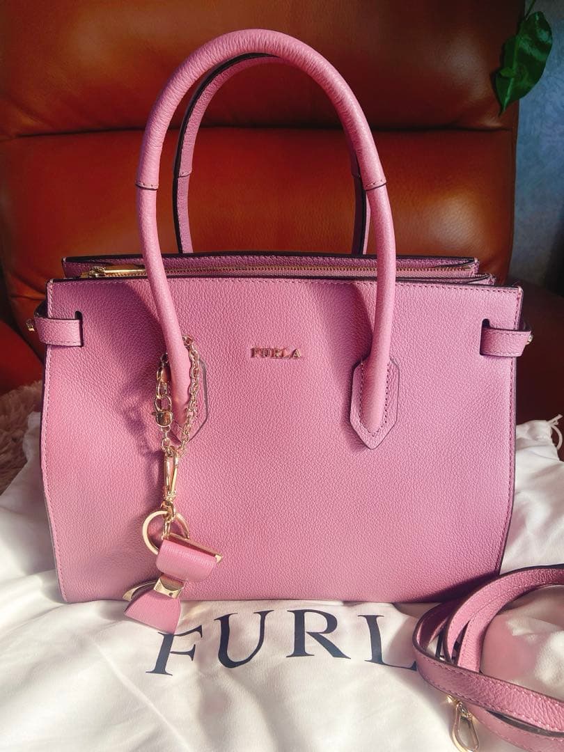 FURLA／2way ハンドバッグ／ピンク