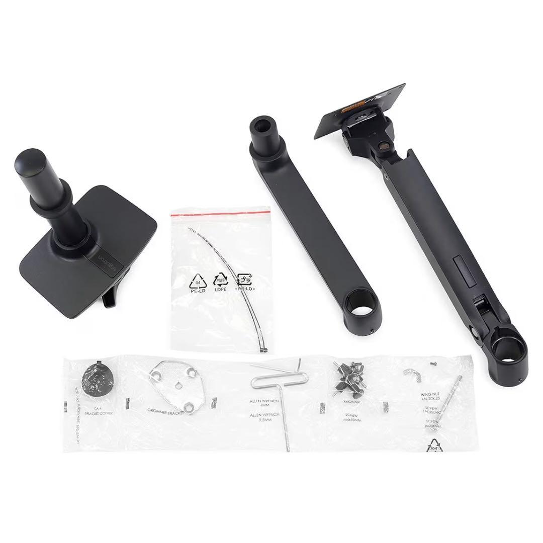 ERGOTRON LX デスク モニターアーム マットブラック + 補強プレート