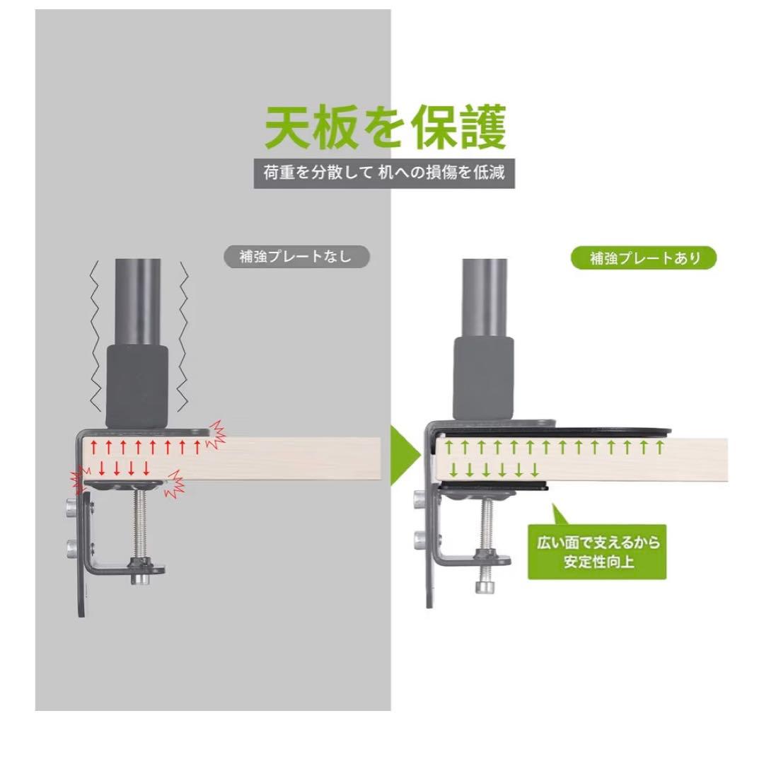 ERGOTRON LX デスク モニターアーム マットブラック + 補強プレート