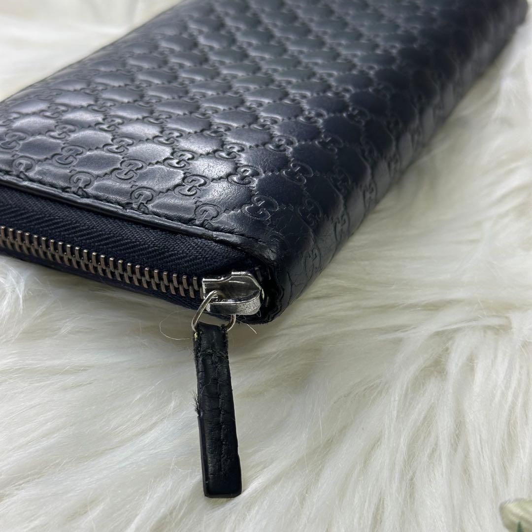GUCCI グッチ マイクロ シマGG柄 長財布 ラウンド