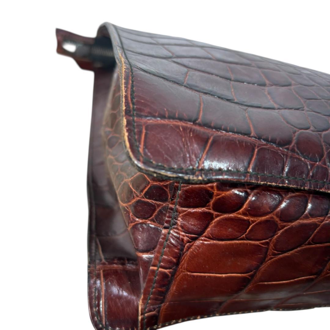 FURLA　vomo クロコ型押し トートバッグ 大容量 ボルドー　フルラ