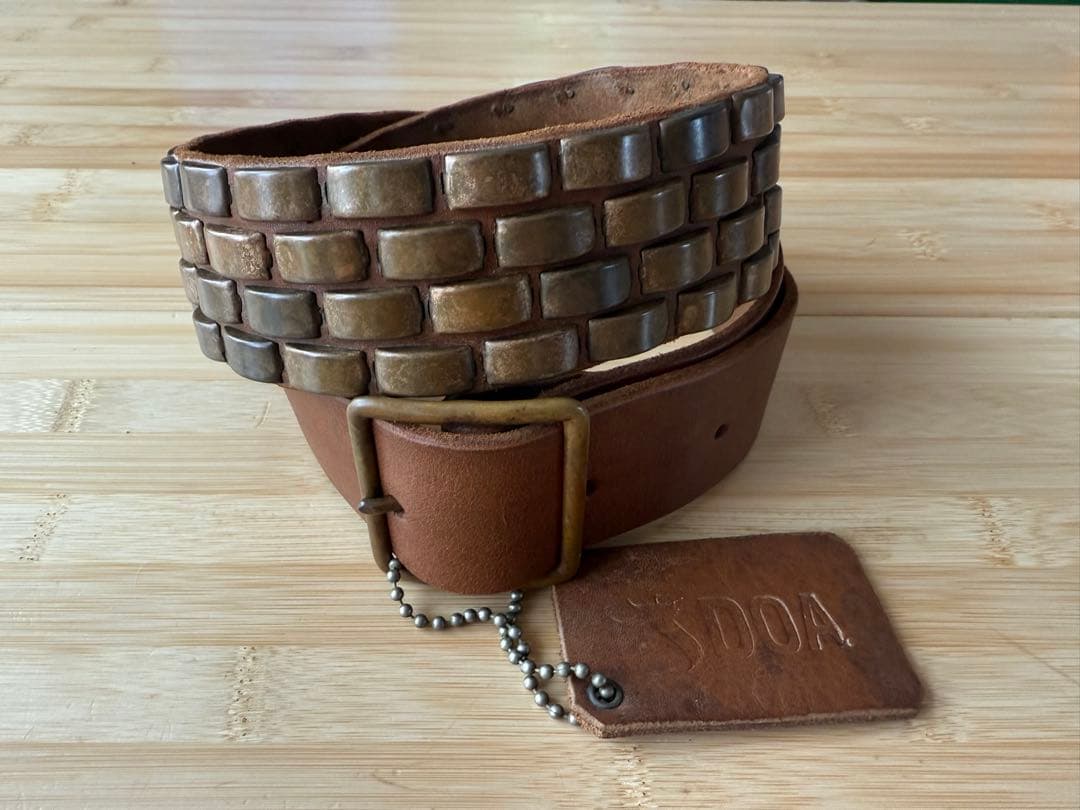 ⭐️未使用⭐️バーニーズ ニューヨーク×DOA⭐️ブラス⭐️ブラウンレザーベルト⭐️34