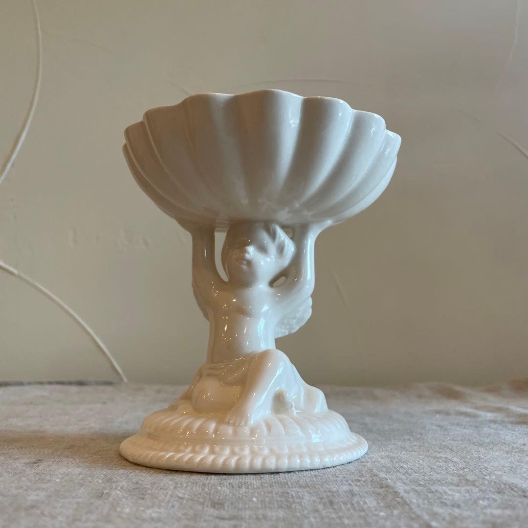 ヴィンテージ　天使の器　小物入れ　陶器　置物　ブロカント　ビンテージ