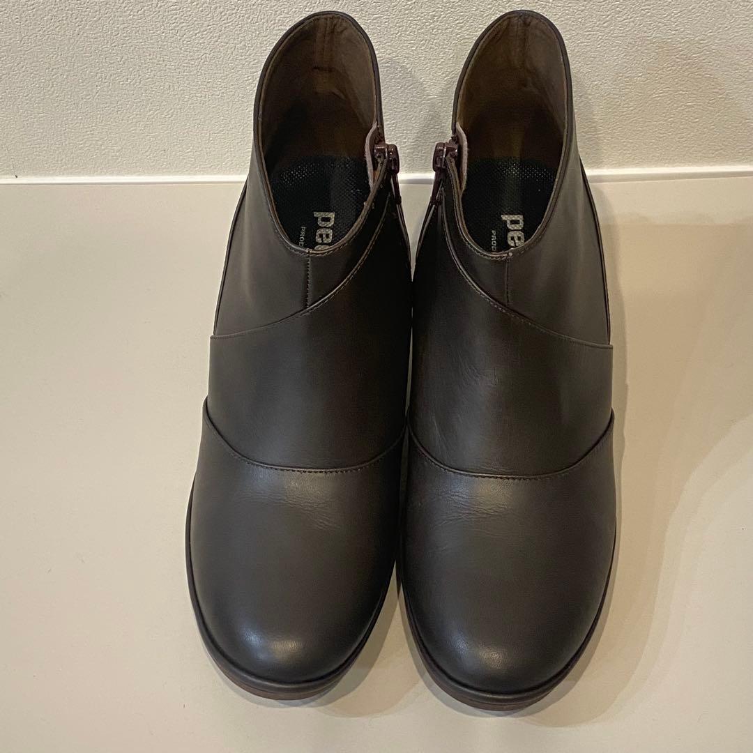 【極美品】asics pedara ウォーキング レザーショートブーツ 23.5