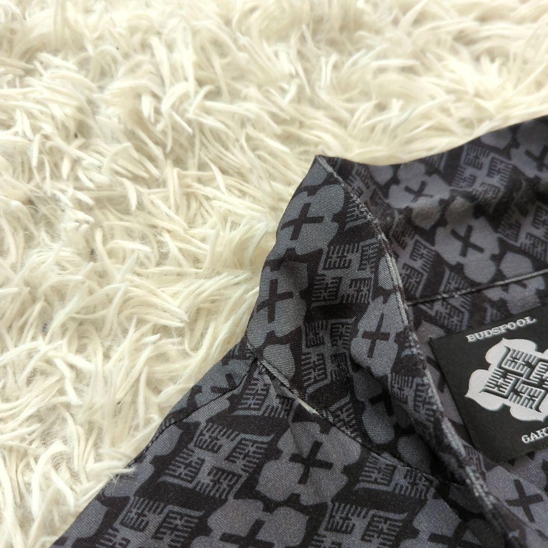 GAKKIN x BUDSPOOL 花罰家紋 シャツ 舐達麻 長袖 グレー L
