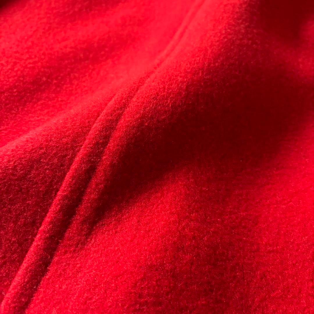 【美品】バーバリー　ウール　ダッフルコート　Ｌ　赤　ノバチェック