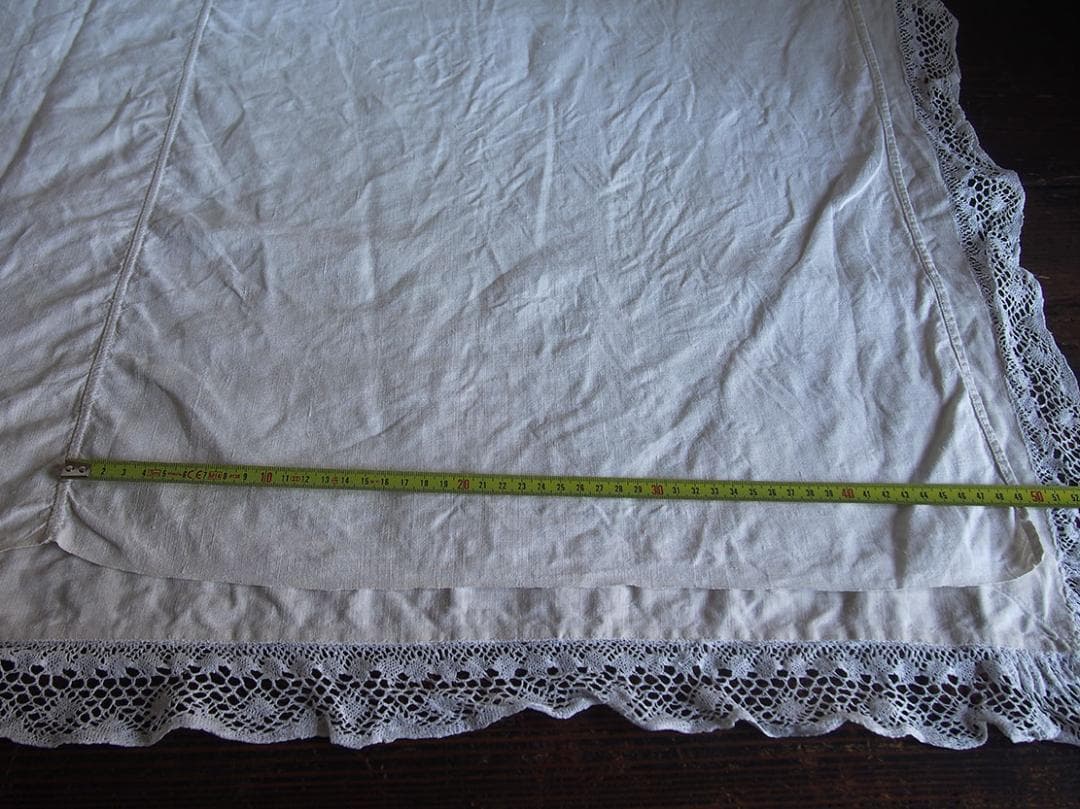 ニードルレースとクロス刺繍 シーツ ベッドリネンン ホワイトリネン/K167