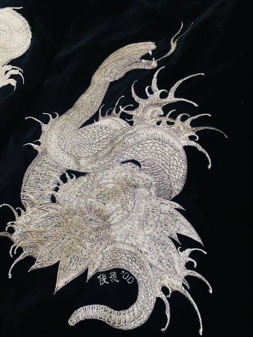 刺青 USA script２面用 別珍 蛇龍 日本スカジャン vintage