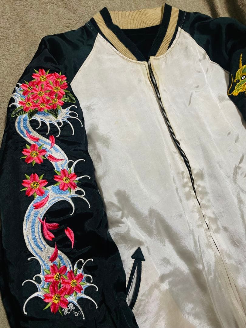 刺青 USA script２面用 別珍 蛇龍 日本スカジャン vintage