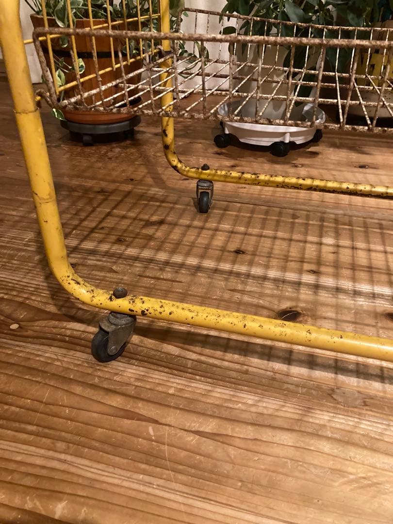 昭和レトロ　ワイヤーラック4段仕様　店舗什器　ガーデニング　シャビーラック11