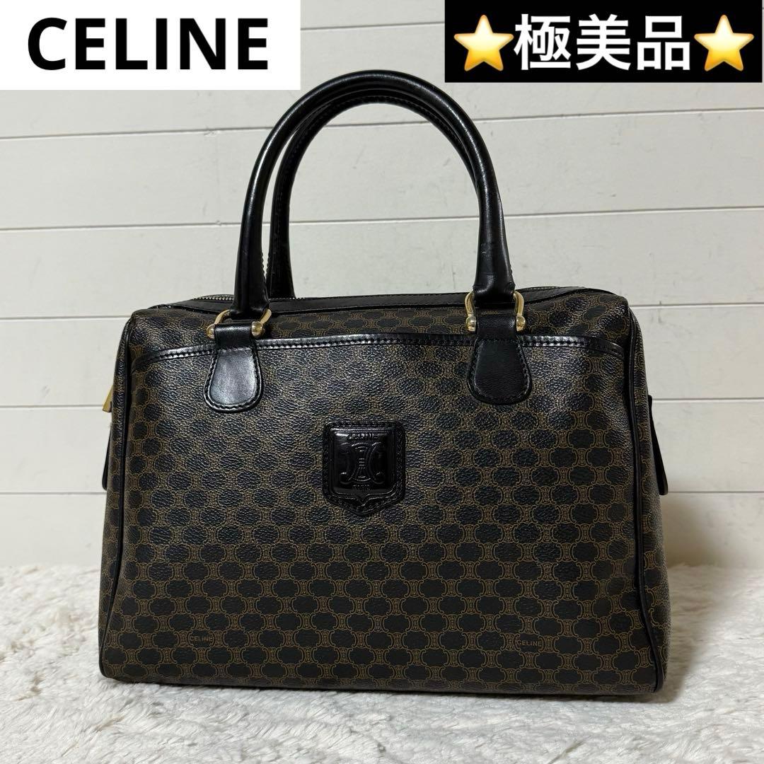 ⭐️極美品⭐️　CELINE　マカダム　ミニボストンバッグ　PVCレザー