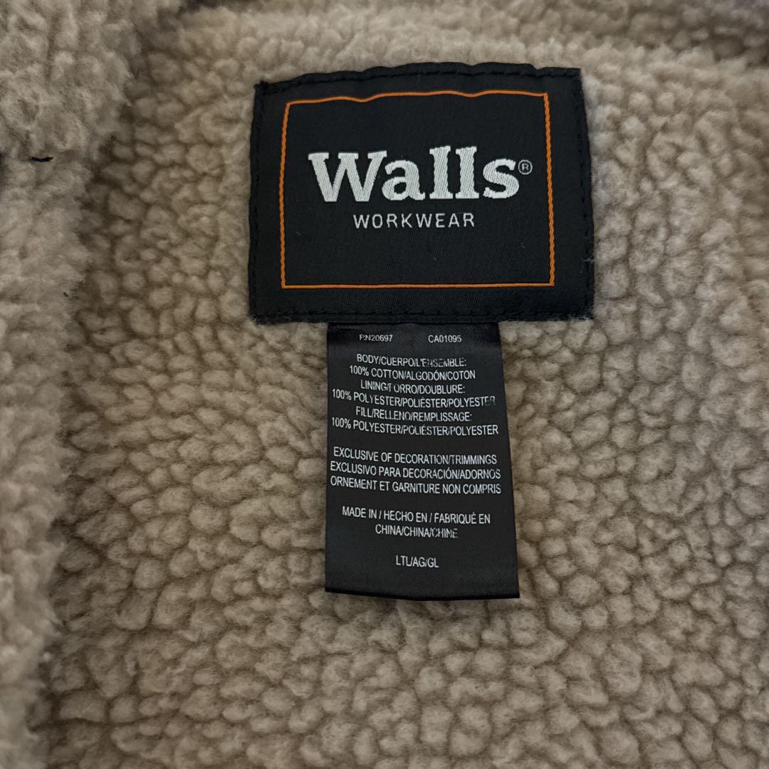 s*r様 Walls ワークジャケット L ブラック 裏ボア ダック地 フルジッ