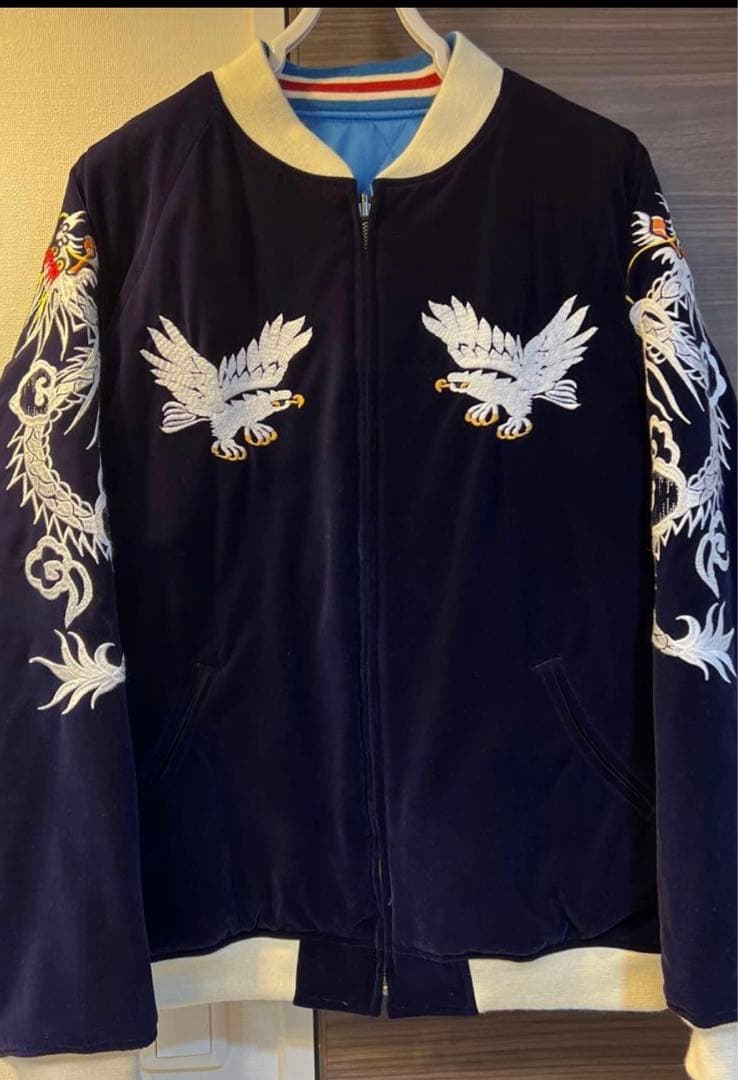 BILLVAN別珍ベロアスカジャンリバーシブル総刺繍（40）サイズL