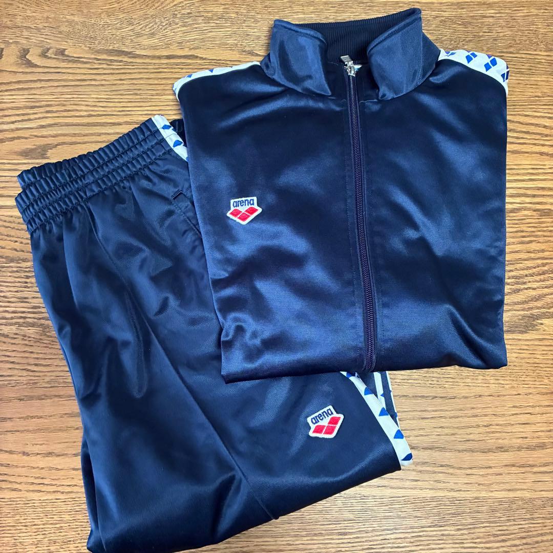 アリーナ arena ネイビー ジャージ上下セット メンズ スポーツウェア 紺