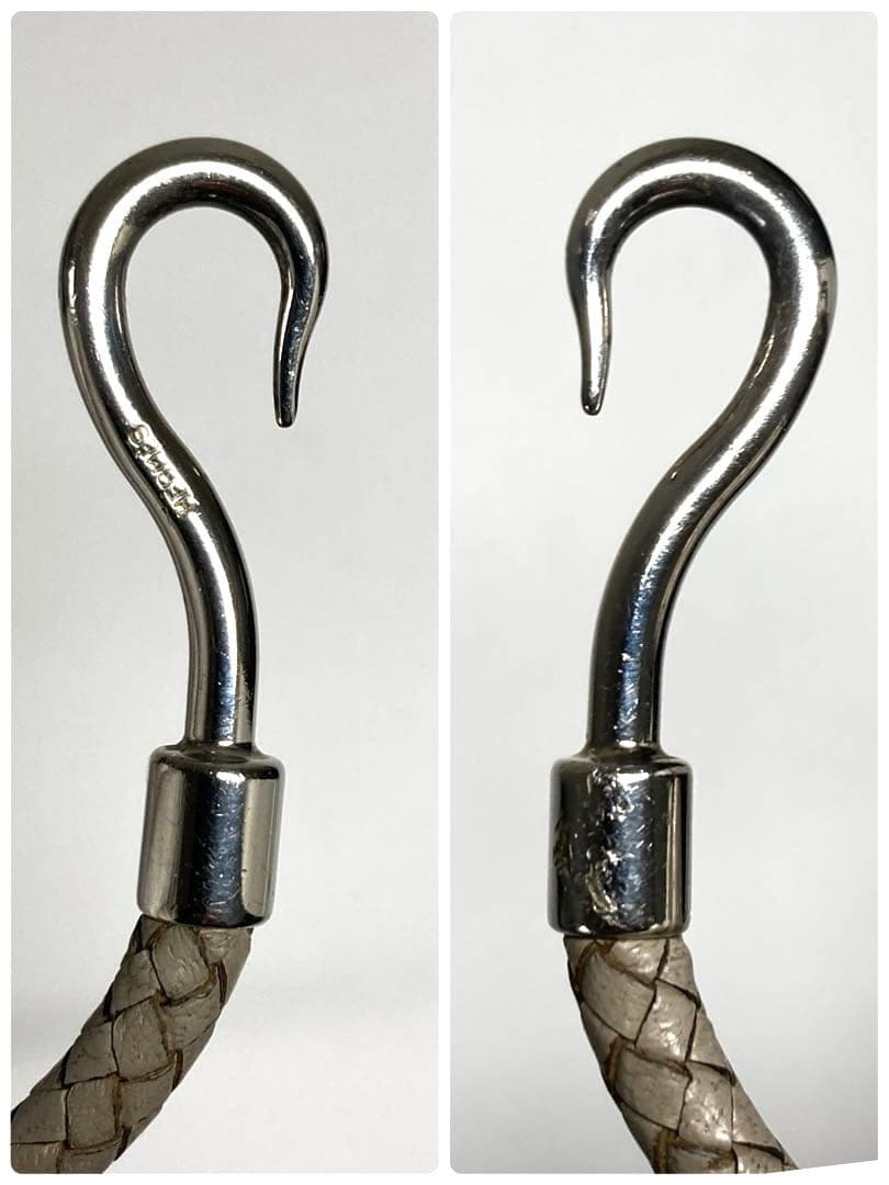 エルメス　ジャンボ　レザー　編み込み　シルバー　チョーカー　ブレスレット　箱付き