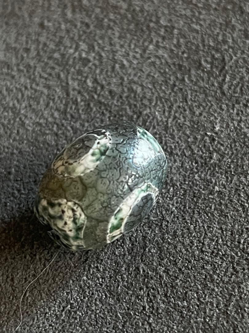 龍紋三眼天珠　エッチド技法染め　出土系　護摩供養