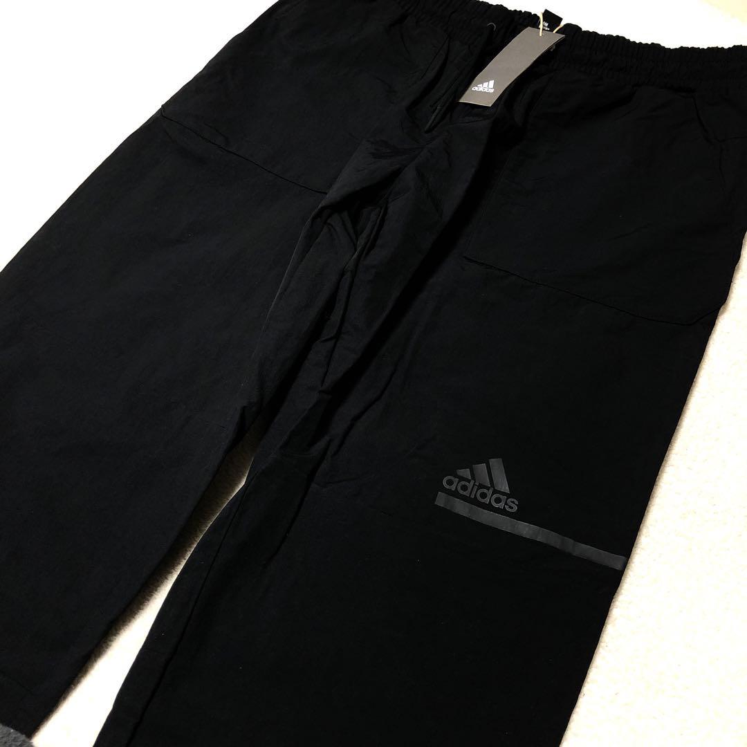 新品　adidas アディダス ウーブンジャケット　セットアップ　ブラックXO