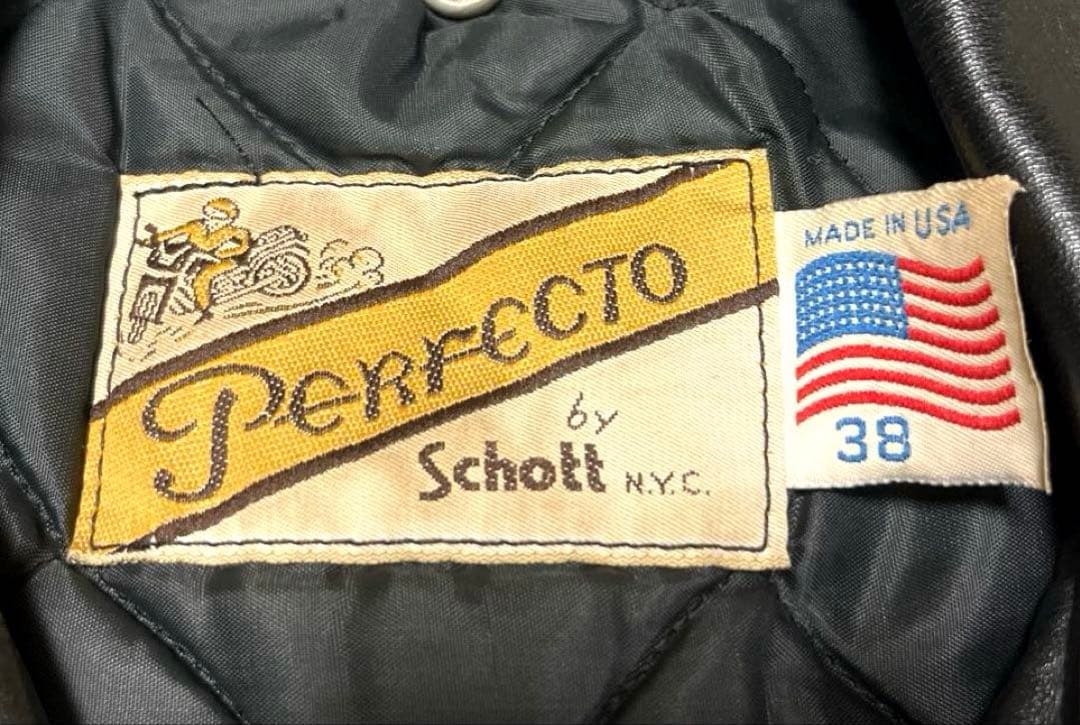 【70s~90s】Schott 618 ダブルライダースジャケット レザー 黒