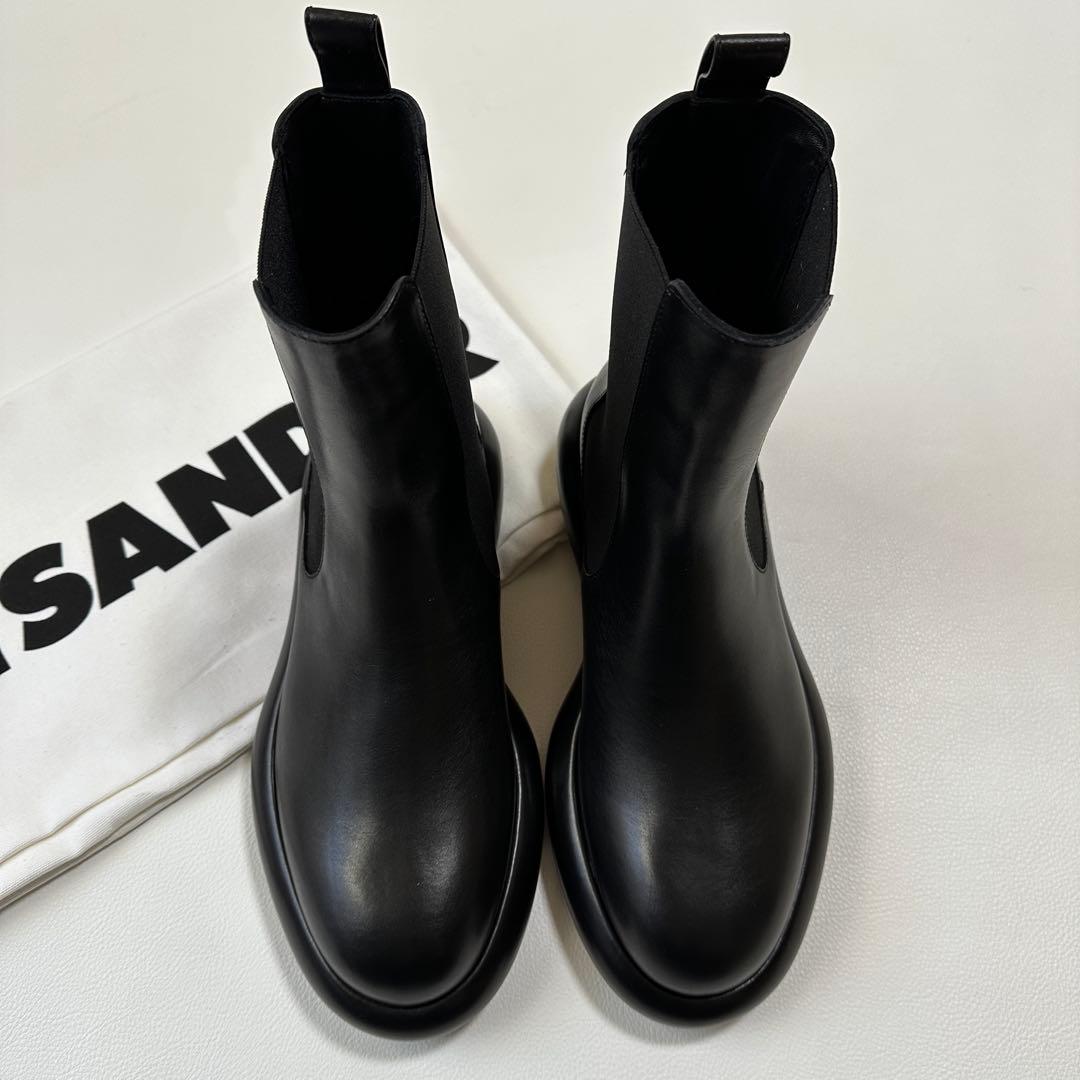 お値下げ本日限り　JIL SANDER ブラック サイドゴアブーツ 37