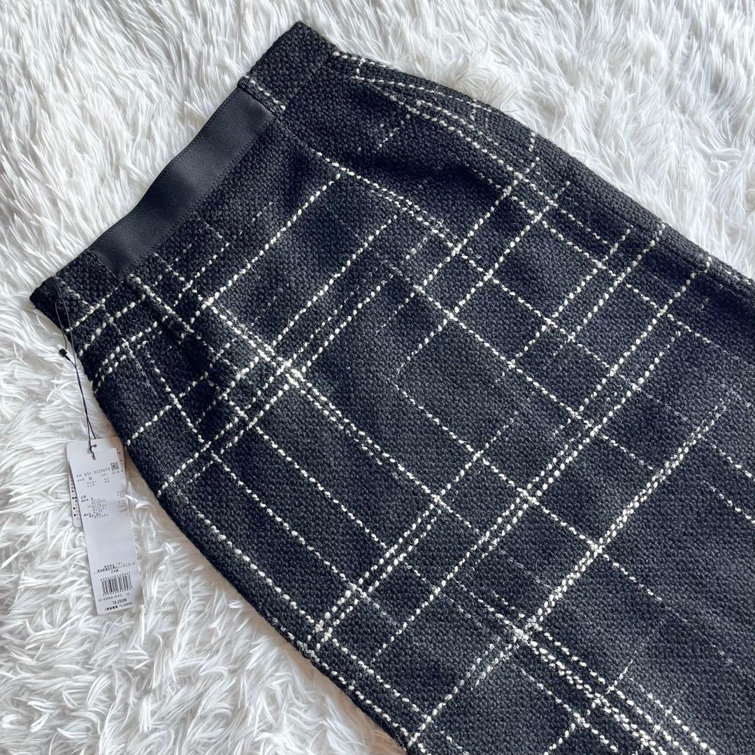 【タグ付き】 アドーア クラシカルツイードスカート タイトスカート ペプラム