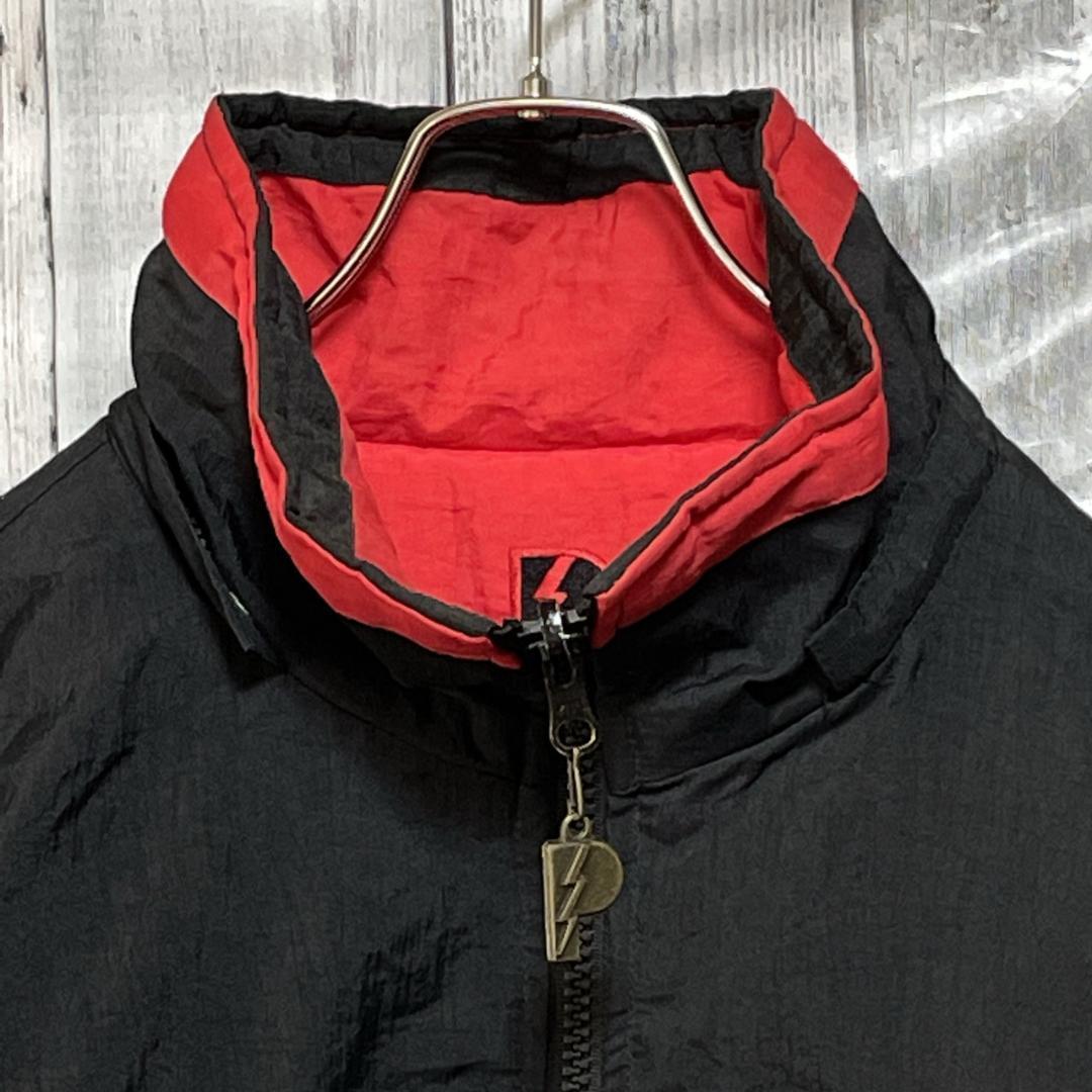 NHL デビルス リバーシブル ナイロンジャケット 中綿 刺繡 黒×赤 2XL