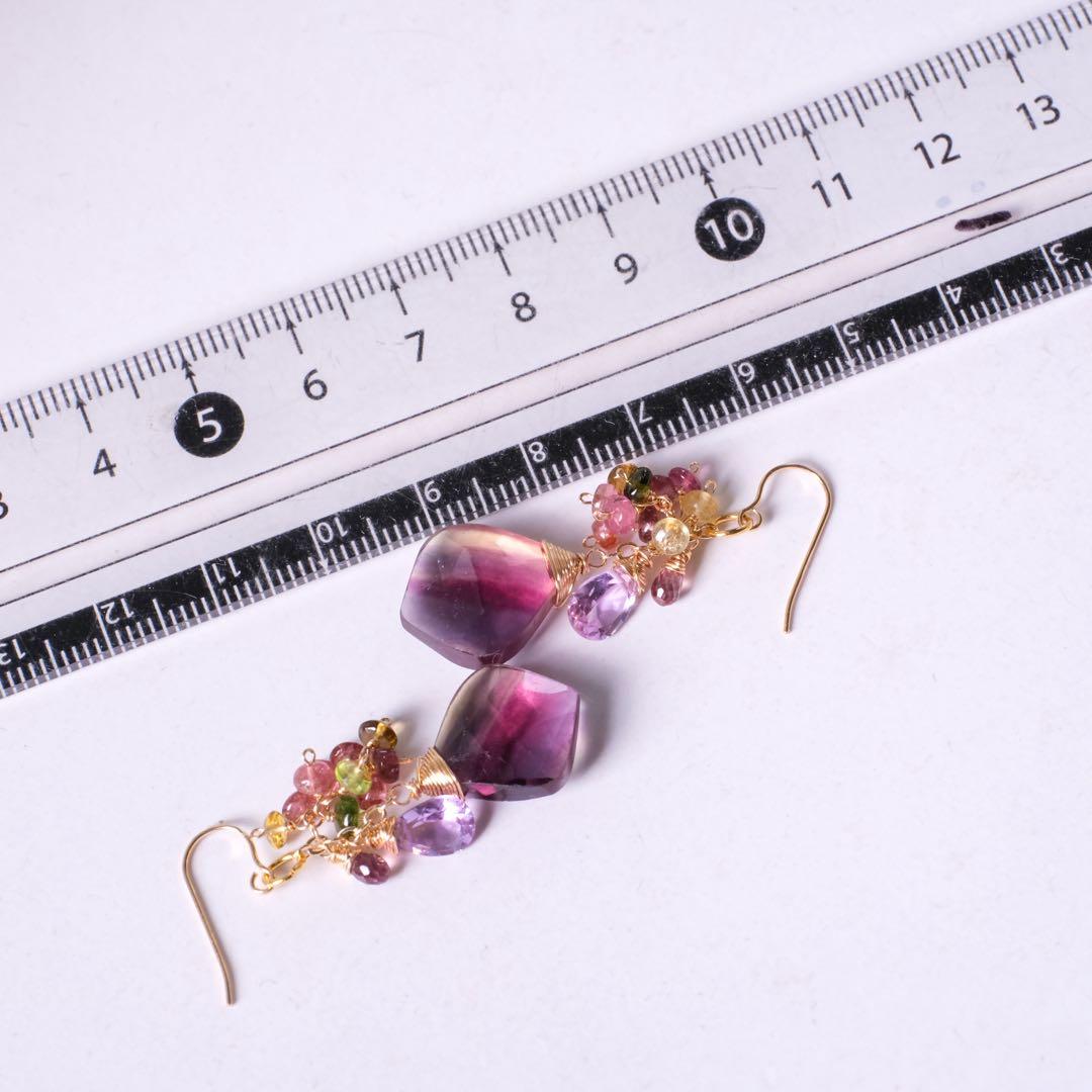 dino13 ♦︎14kgfレインボーフローライト/イヤリング