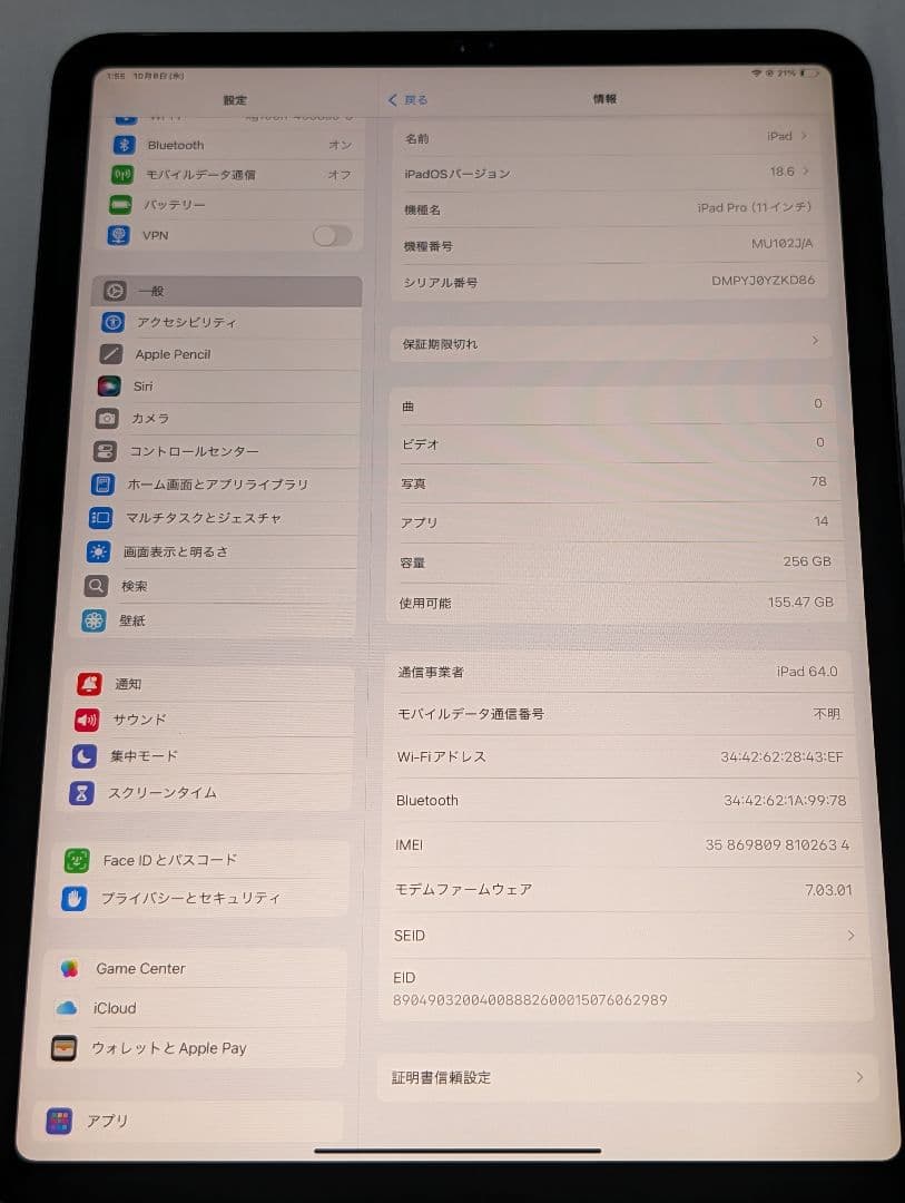 Apple iPad Pro 11インチ 第1世代 256GB