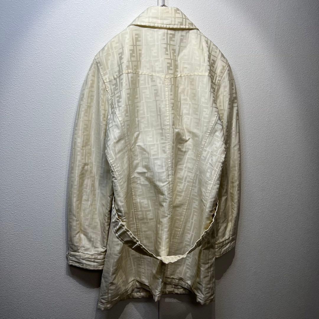 希少 FENDI 上質 ズッカ FFロゴ 総柄 デザイン ステンカラーコート