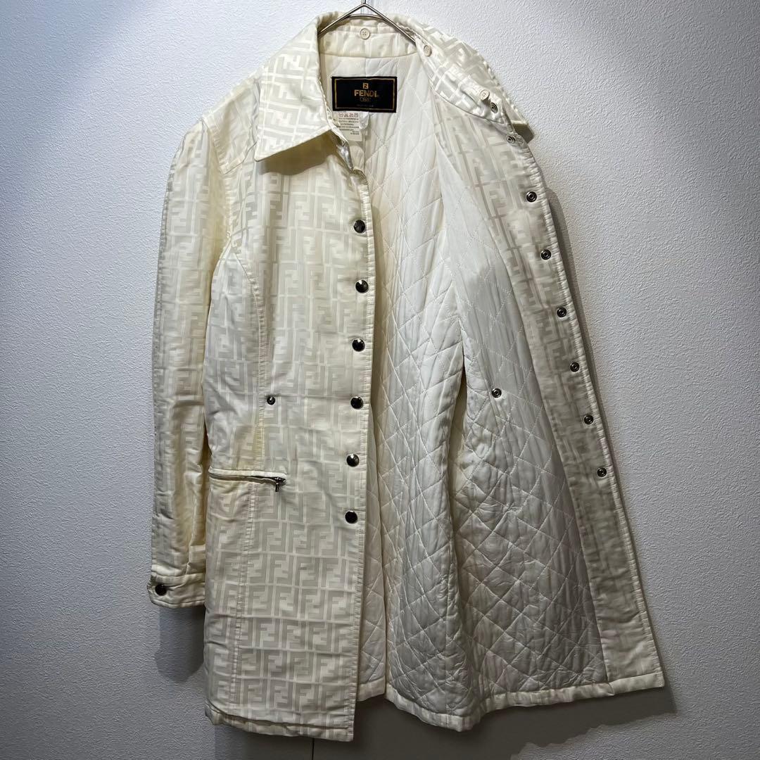 希少 FENDI 上質 ズッカ FFロゴ 総柄 デザイン ステンカラーコート