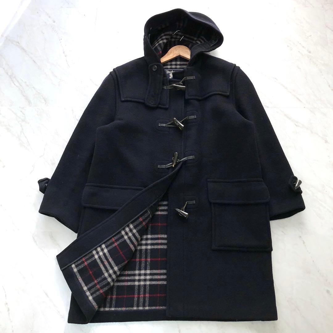 ✨美品✨バーバリー ダッフルコート ノバチェック ネイビー ウール Lサイズ
