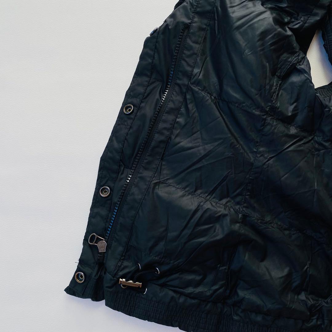 ラルフローレン　ダウンベスト　ショールカラー　リブニット切替　ドローコード