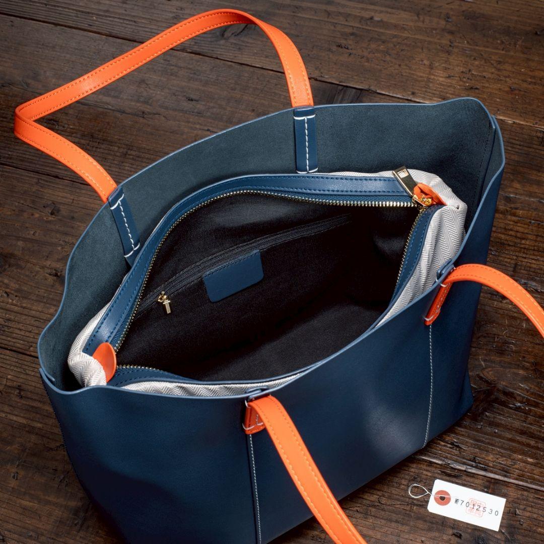 インディゴブルー 本革 イタリアンレザー メンズ 本革 メンズ トートバッグ