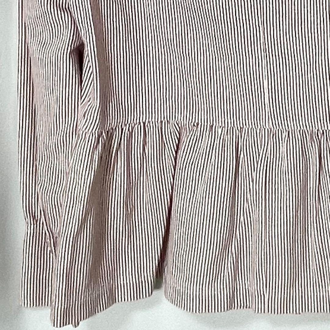 ミュウミュウ Q9 ストライプ フリルシャツ 長袖 イタリア製 40