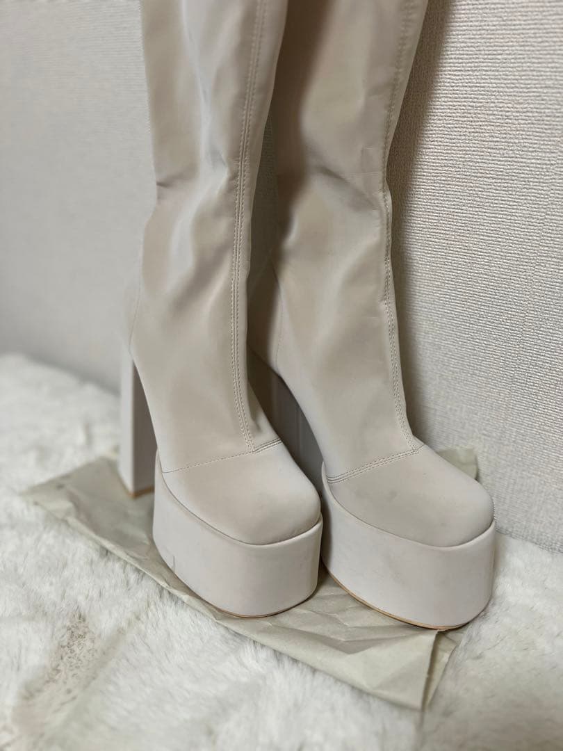 Darich ダーリッチ ウルトラストレッチレザーロングブーツ S アイボリー