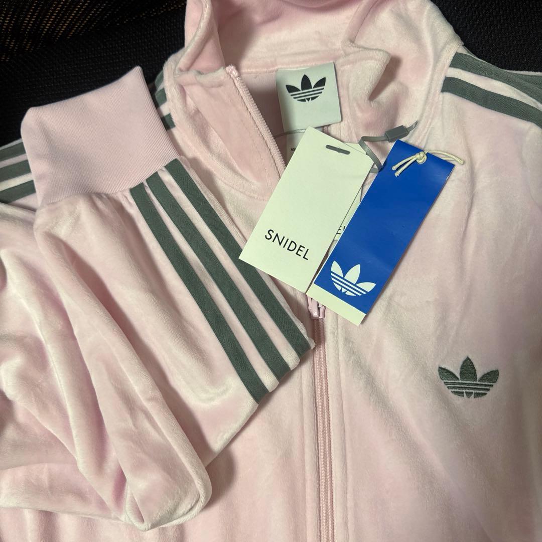 adidas SNIDEL ファイヤーバードトラックジャケットベロア pink
