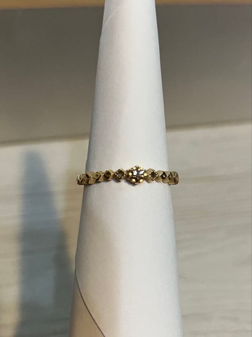 ete イエローゴールドダイヤリング エテ K10 9号 0.03カラット