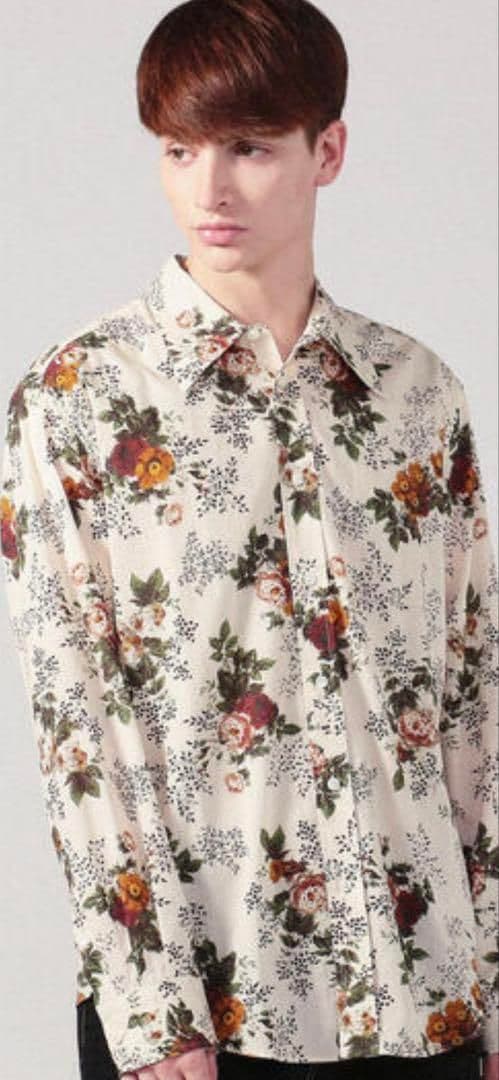 キャバン 花柄 長袖コットンシャツ Lサイズ オーバーサイズ 極美品