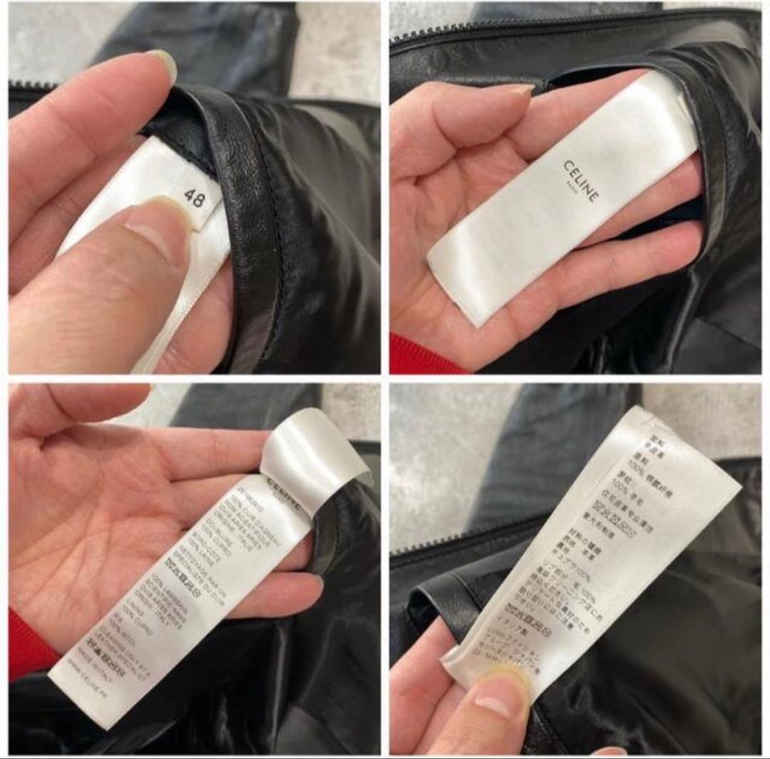 CELINE 19SS ラムスキンラインストーンレザージャケット