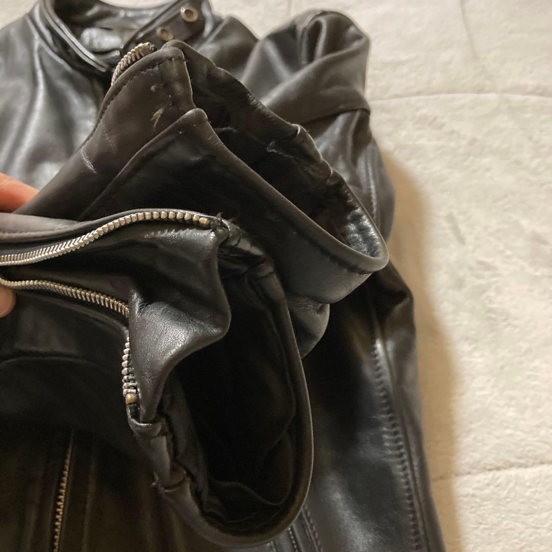 Schott 641 シングルライダース　 ボアライナー付 サイズ36ブラック