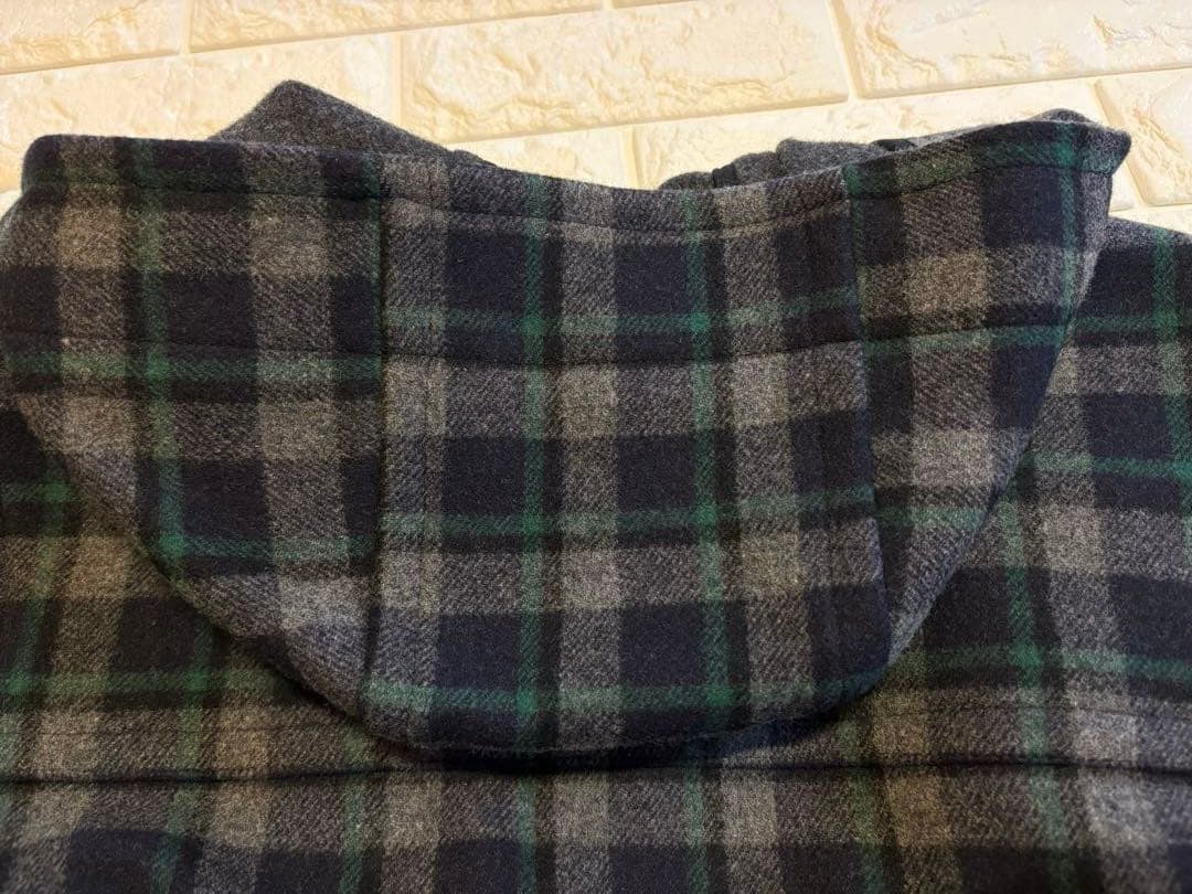 【ORCIVAL】ダッフルコート　チェック柄　ネイビー系　リアルホーントグル　1