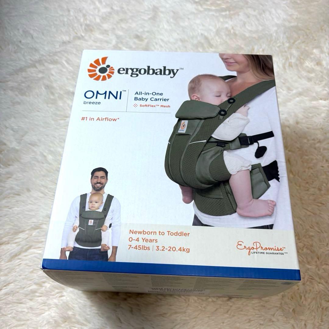 美品 エルゴベビー オムニブリーズ 抱っこひも オリーブグリーン 箱・説明書付き