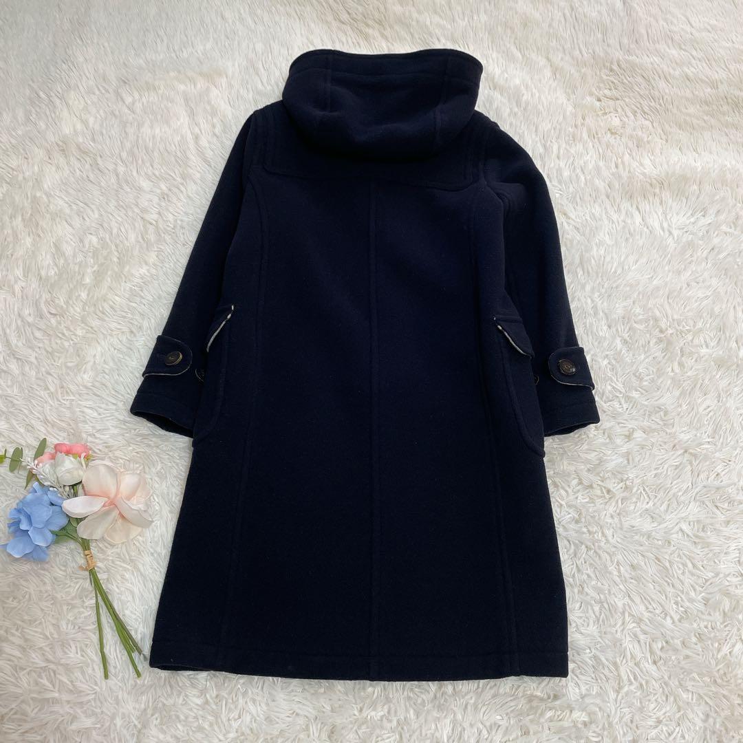 バーバリーロンドン ダッフルコート ネイビー ノバチェック XS相当　140cm