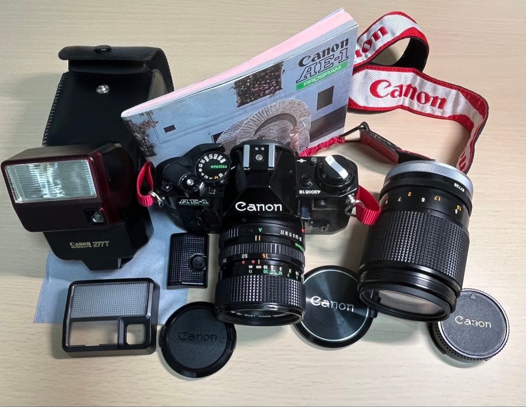 Canon AE-1 Program 一眼カメラ レンズ2本、フラッシュ、取説付