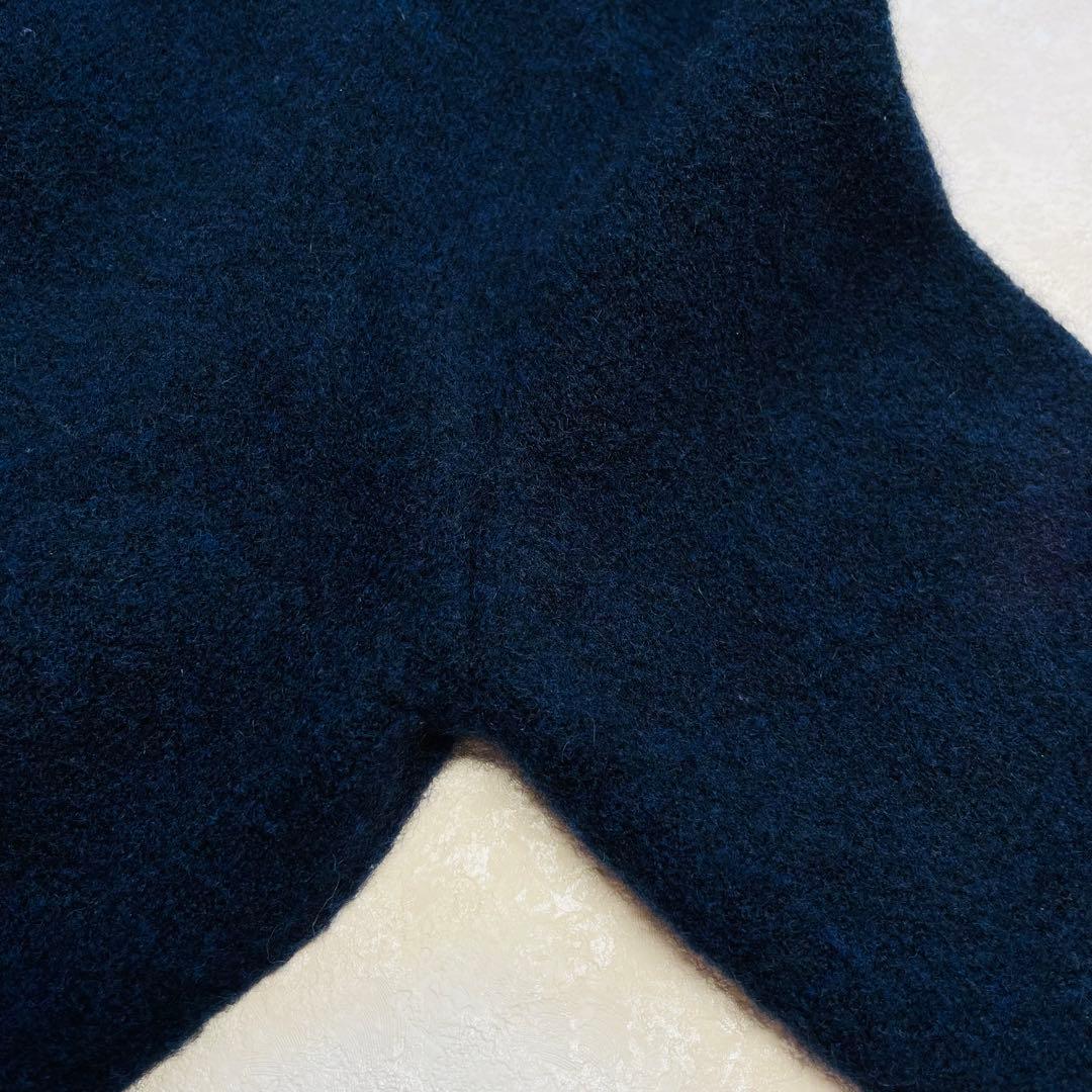 美品✴︎Blamink ヤク混 クルーネック ニット 38 ネイビー ブラミンク