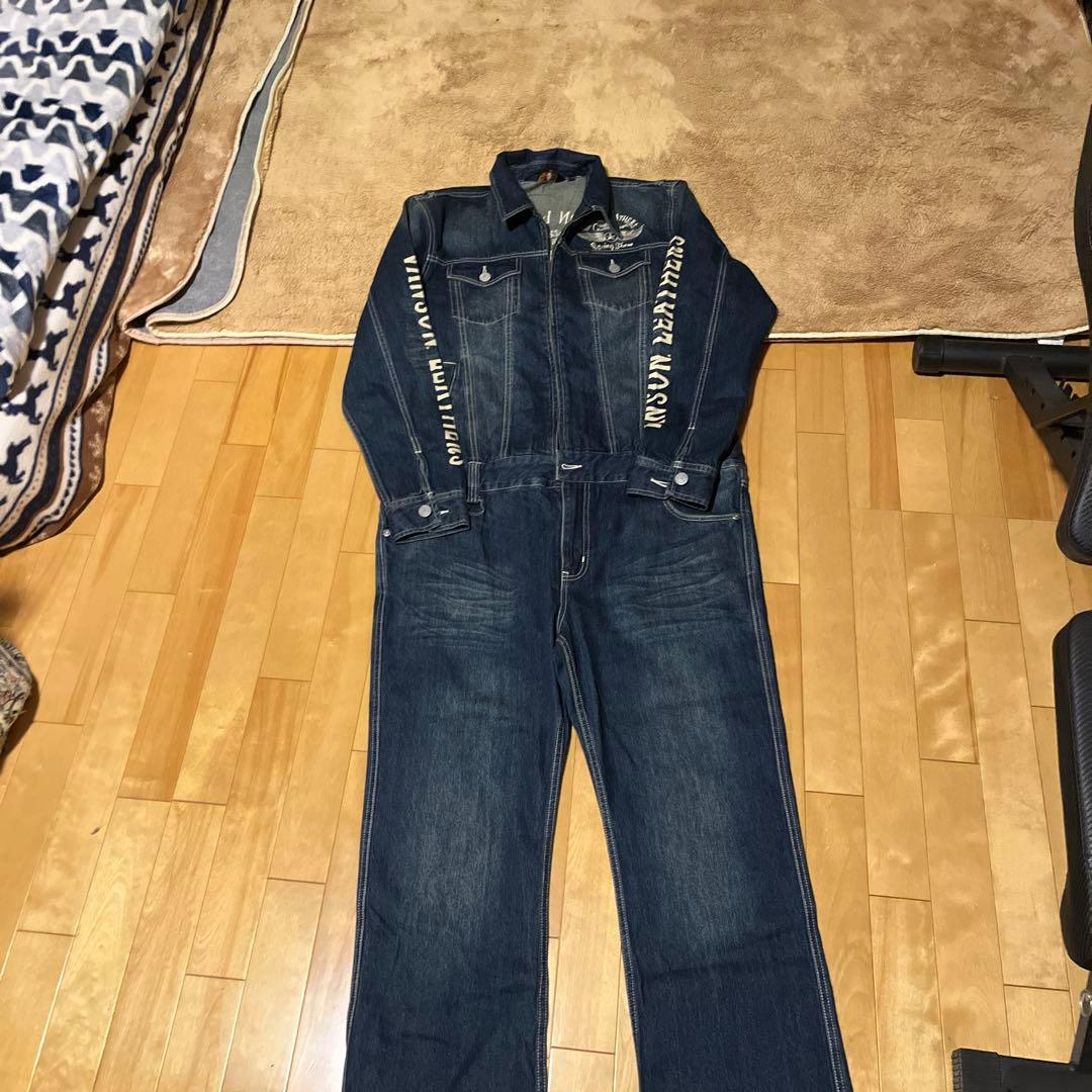 今日限定値下げVanson Racing Team デニムオーバーオール XXL