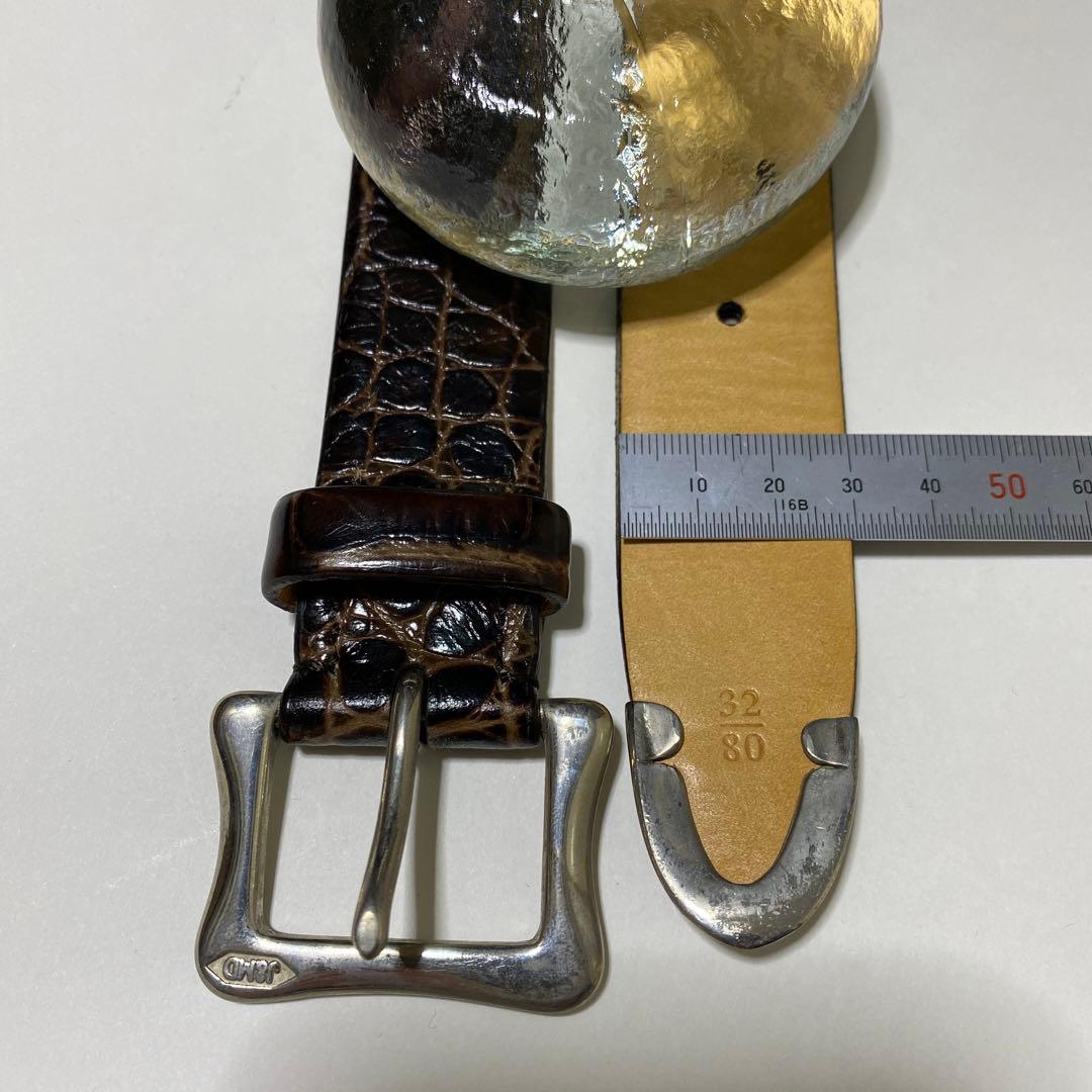 ベルト　幅30mm クロコ型押し　ダークブラウン　32 80