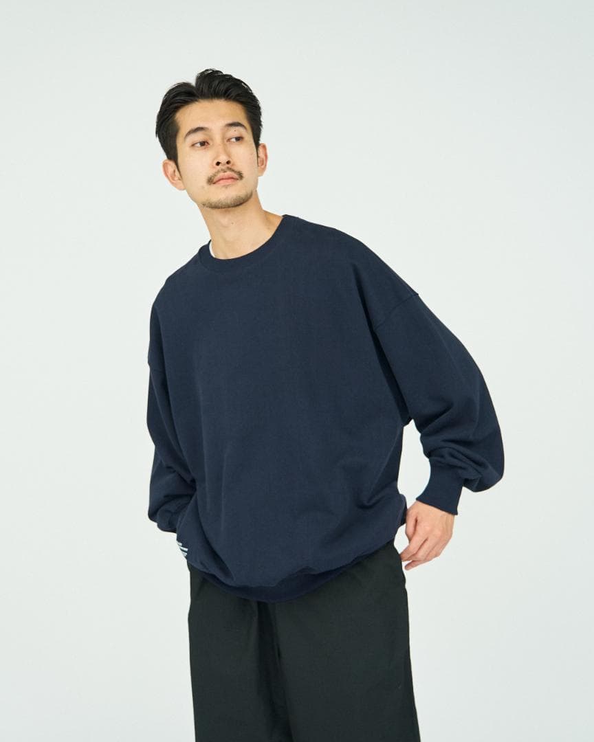フレッシュサービス LIGHT OZ CREW NECK SWEAT NAVYL