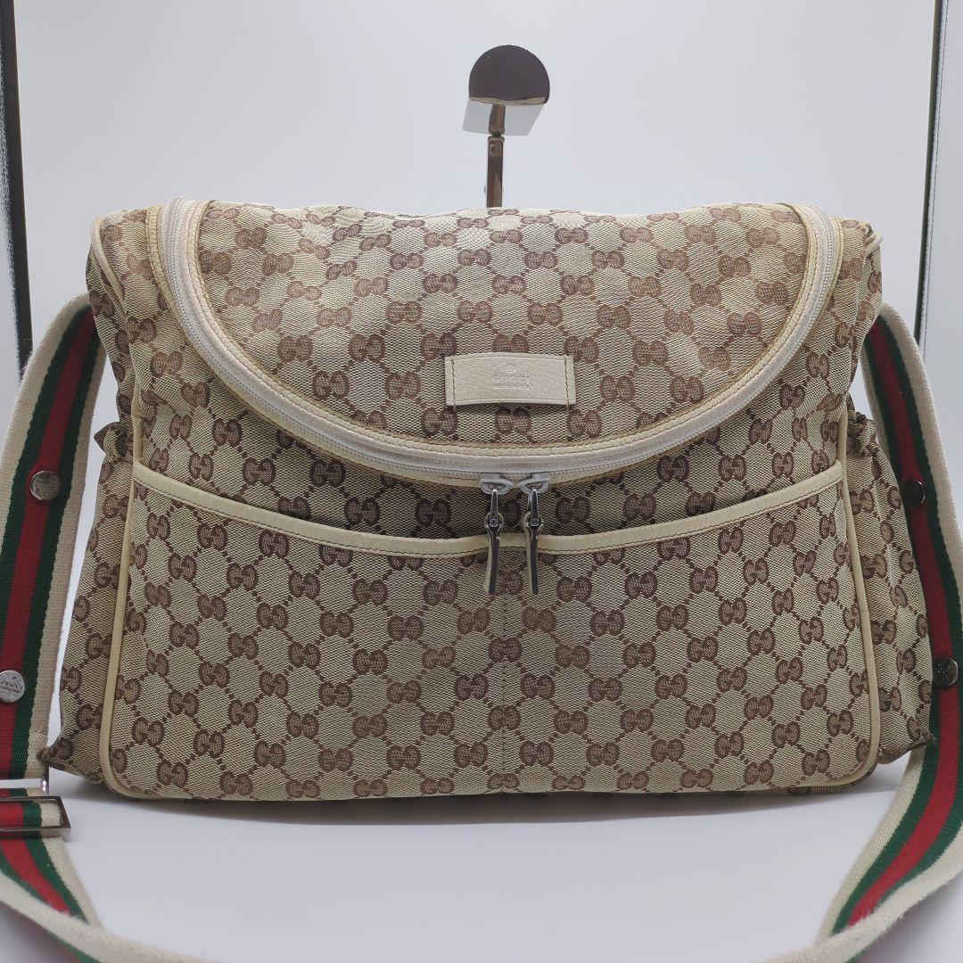 【入手困難・保存袋付】グッチ☆マザーバッグ GGキャンバス シェリーライン レア